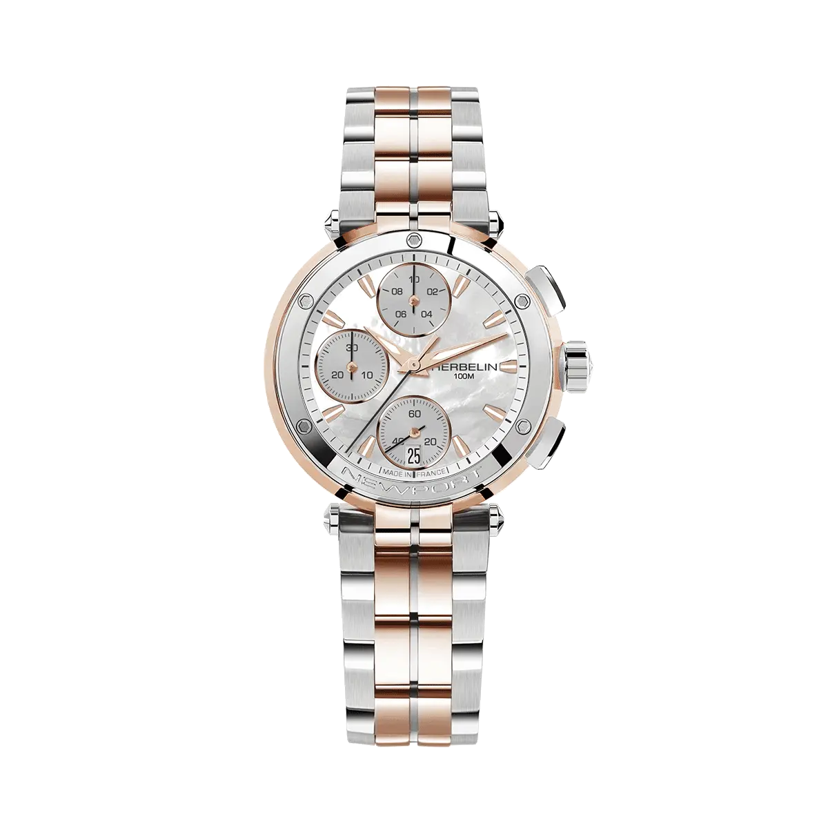 NEWPORT – CHRONOGRAPHE LADY – BICOLORE & NACRE