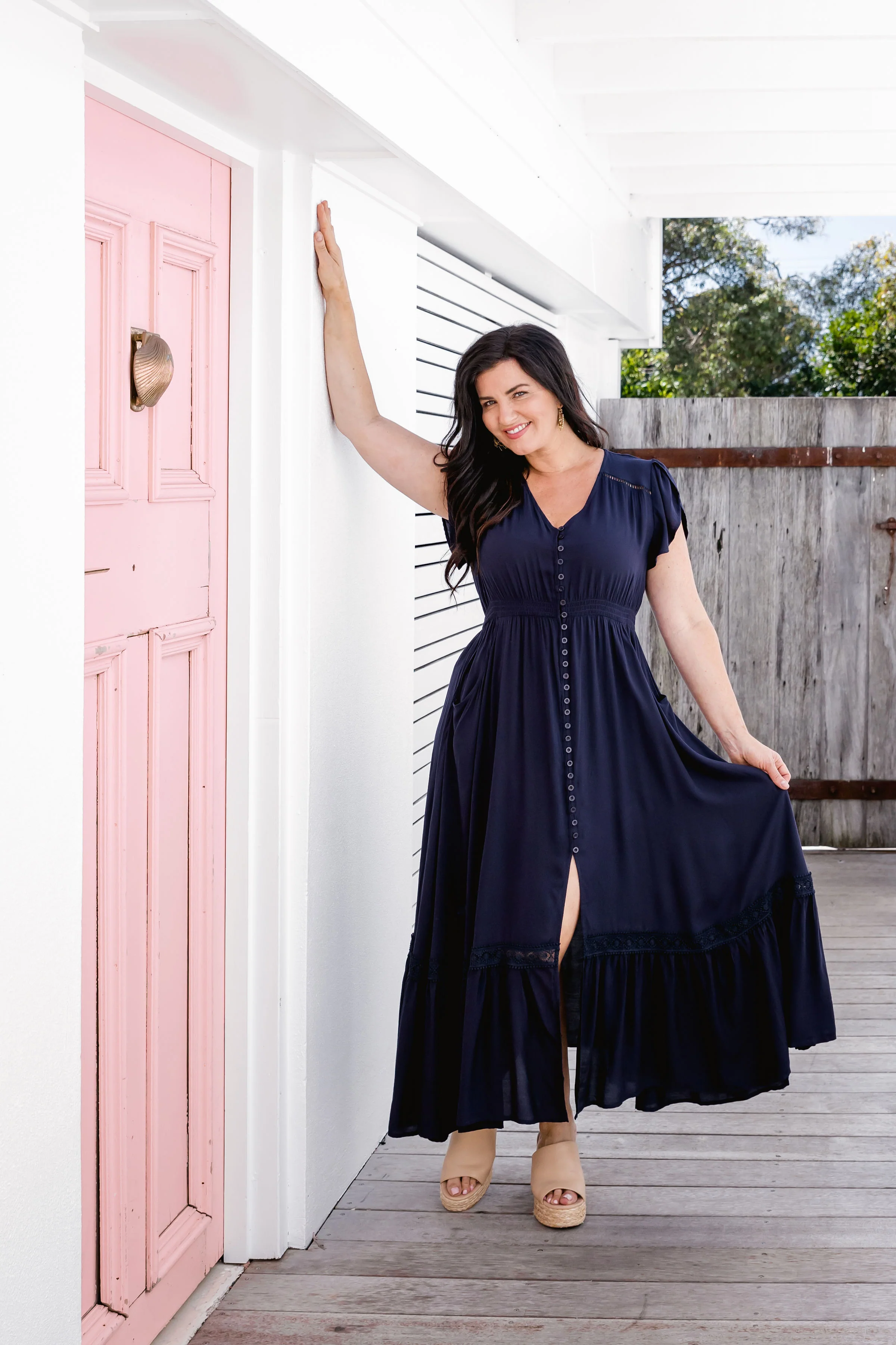 Shayla Maxi Dress in Navy