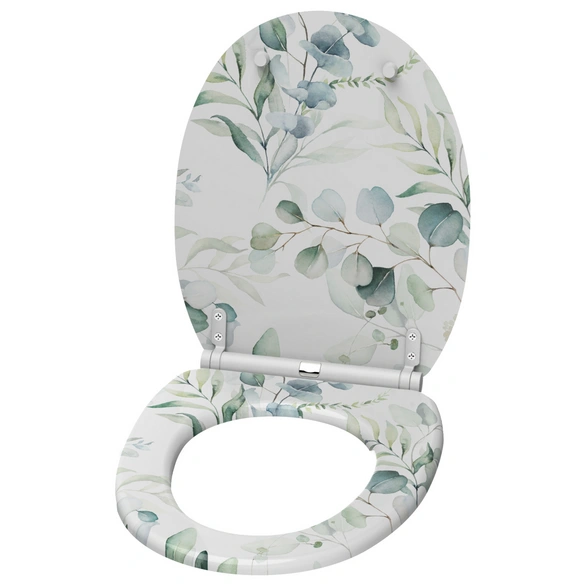 WC-Sitz »Eukalyptus«, mit Absenkautomatik Eukalyptus, Weiss, Oval