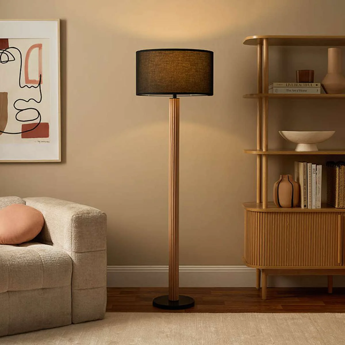 Eve Black Marble Two Piece Lamp Set