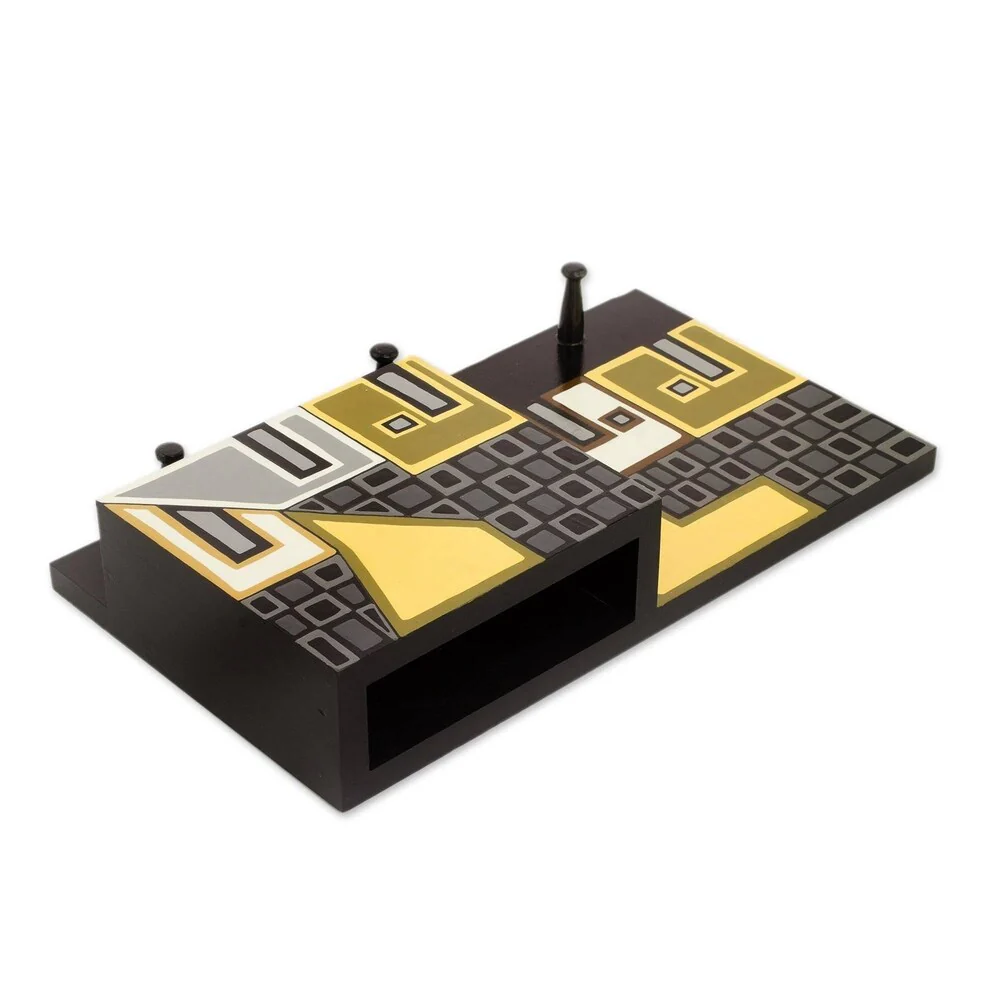 Handmade Sunlit Village Wood letter and key holder (El Salvador)