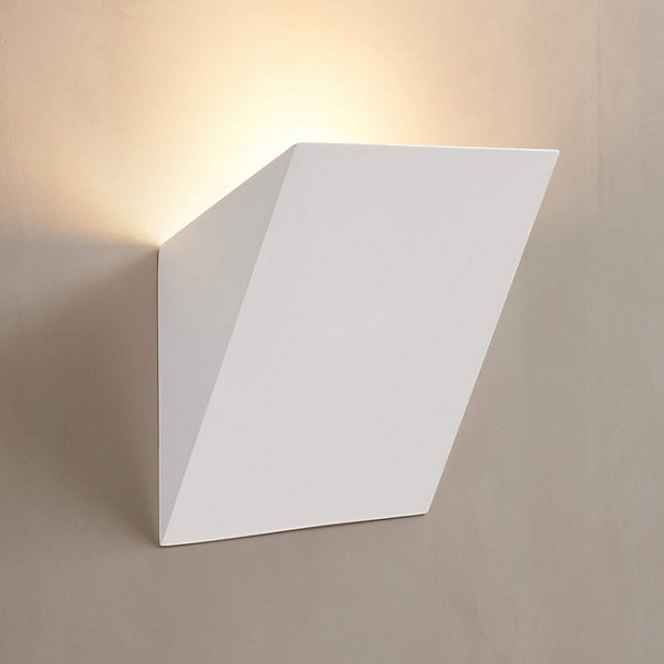 Applique blanche carré incliné en gypse - Norys