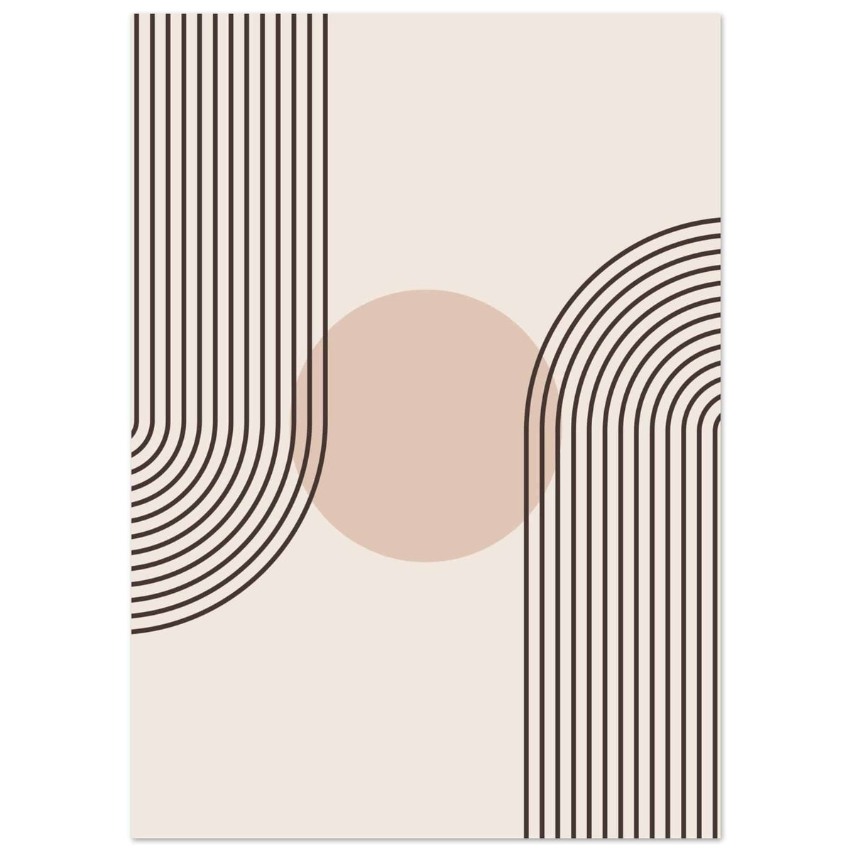 Artfulprints Poster Boho – Retro wave  - 50x70 cm - Grijs