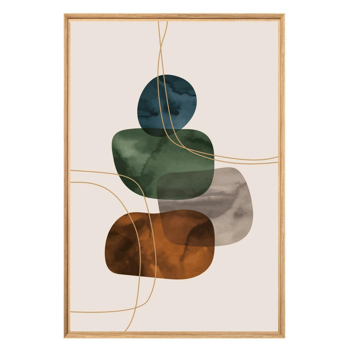 ABSTRAIT - Tableau mural encadré carré abstrait 65x97 cm