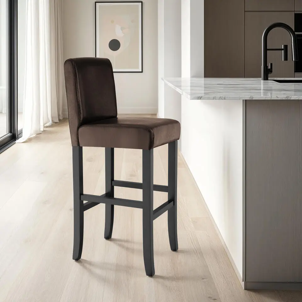 tectake Barkruk van kunstleer, Bruin