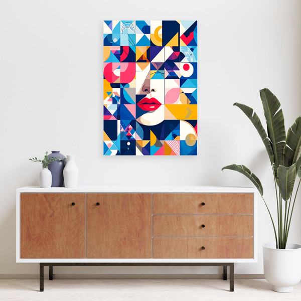 Obraz do salonu sypialni biura, Abstrakcja Kobieta Bauhaus 20x30
