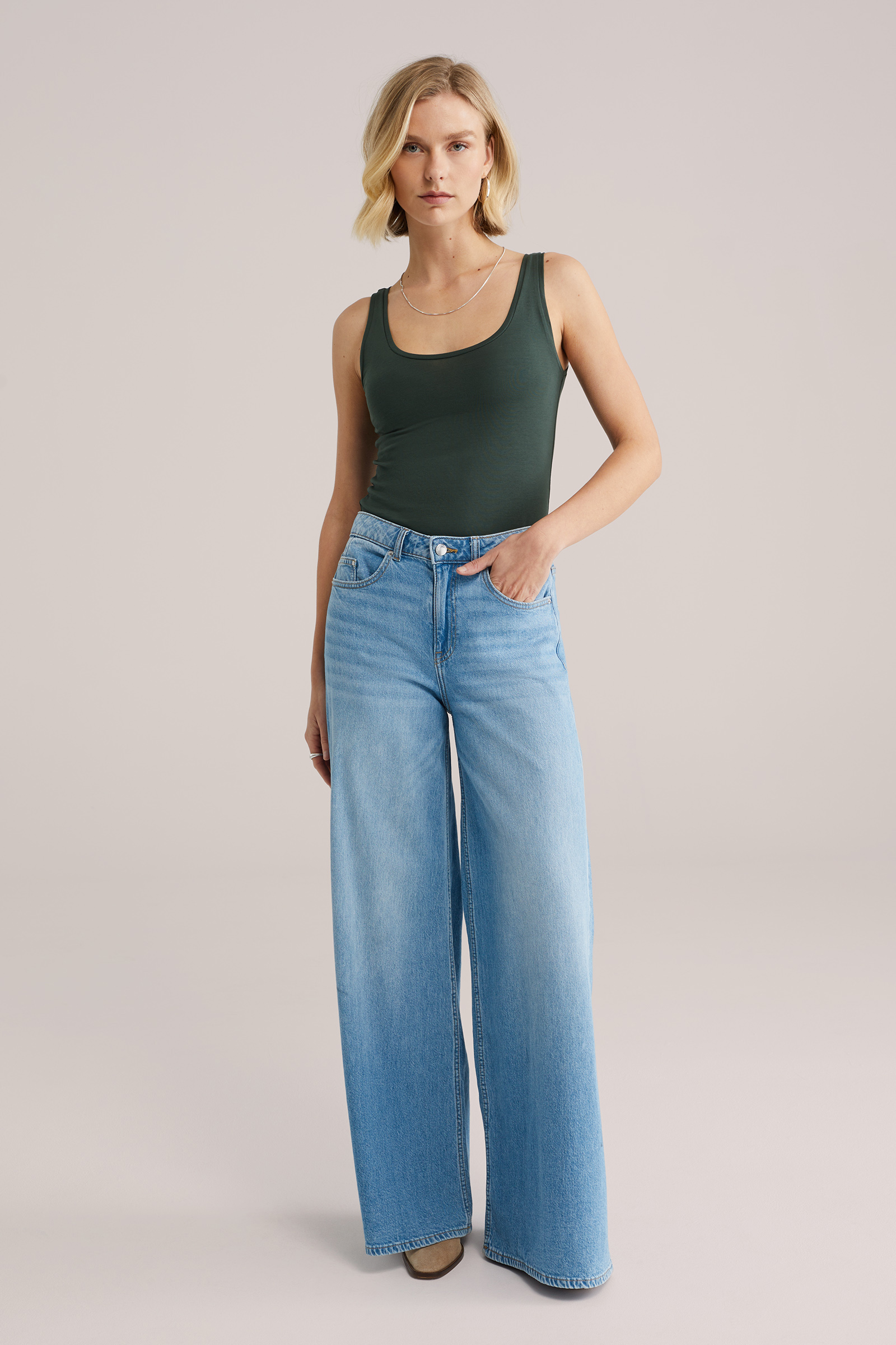 Dames singlet van katoenmix