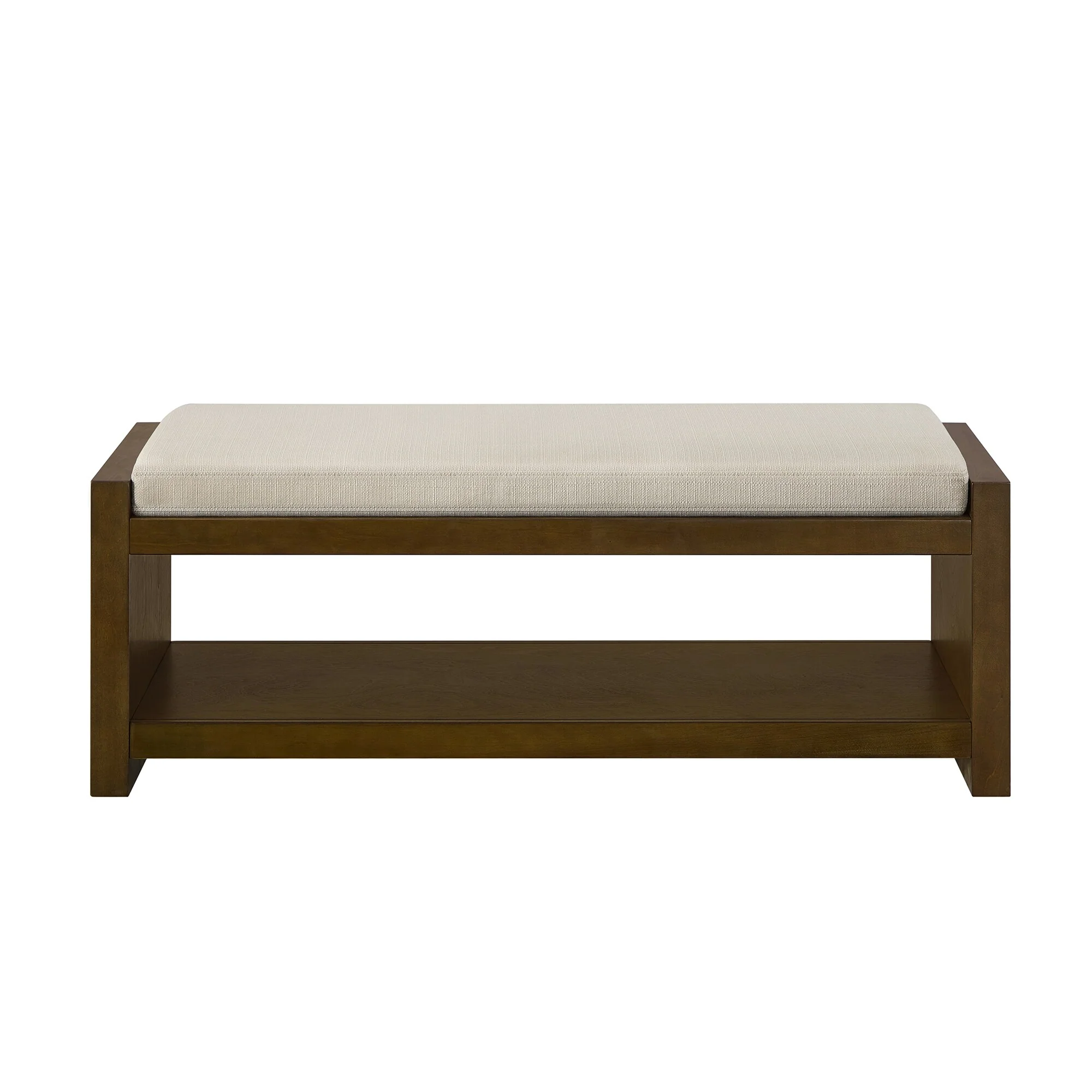 47 Accent Bench with Lower Shelf Shoe Rack