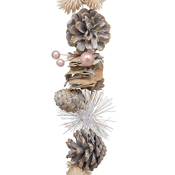 Guirlande de Noëlbois pomme de pin rose 1m - Atmosphera