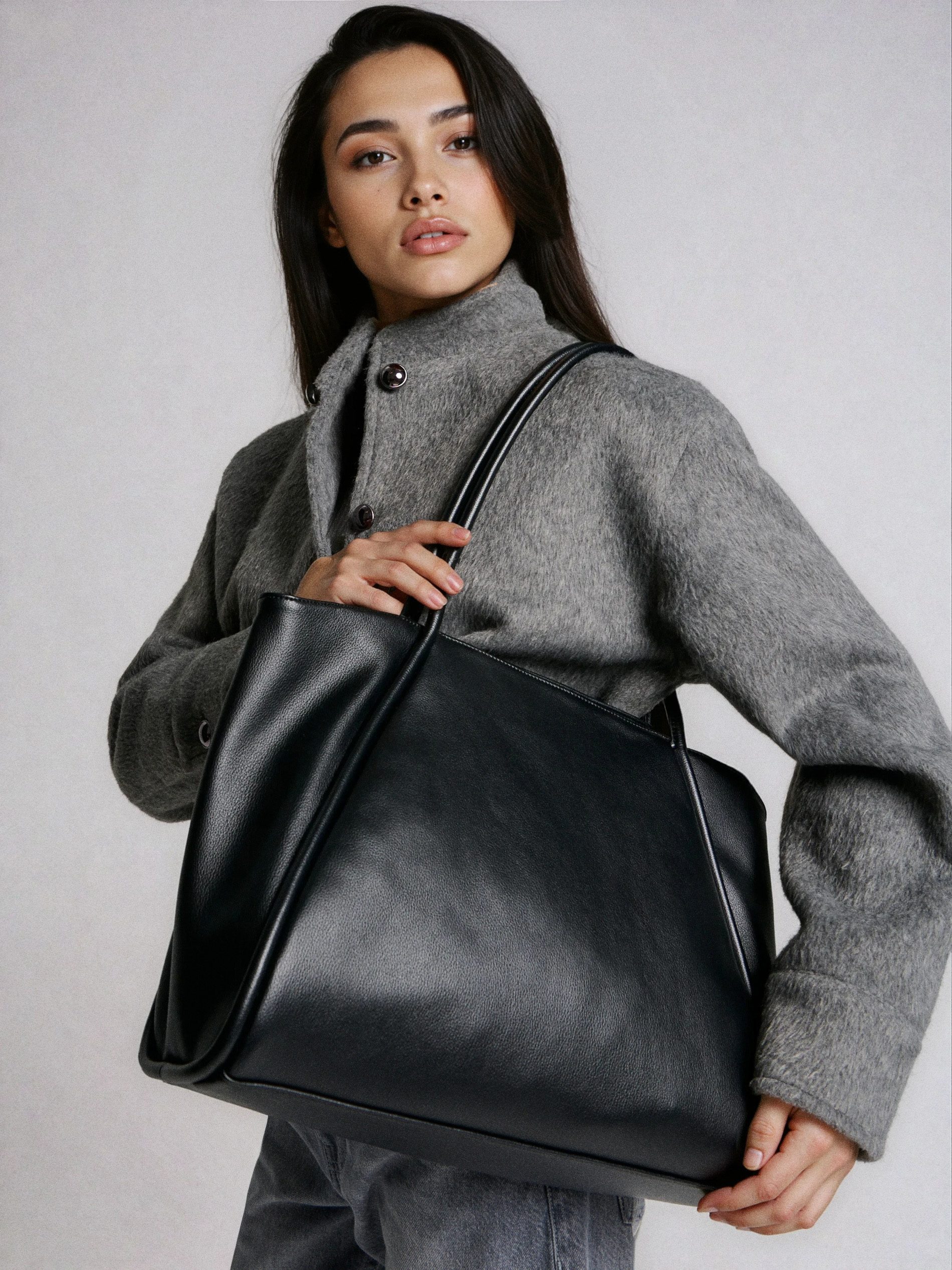 Duża torba shopper z imitacji skóry