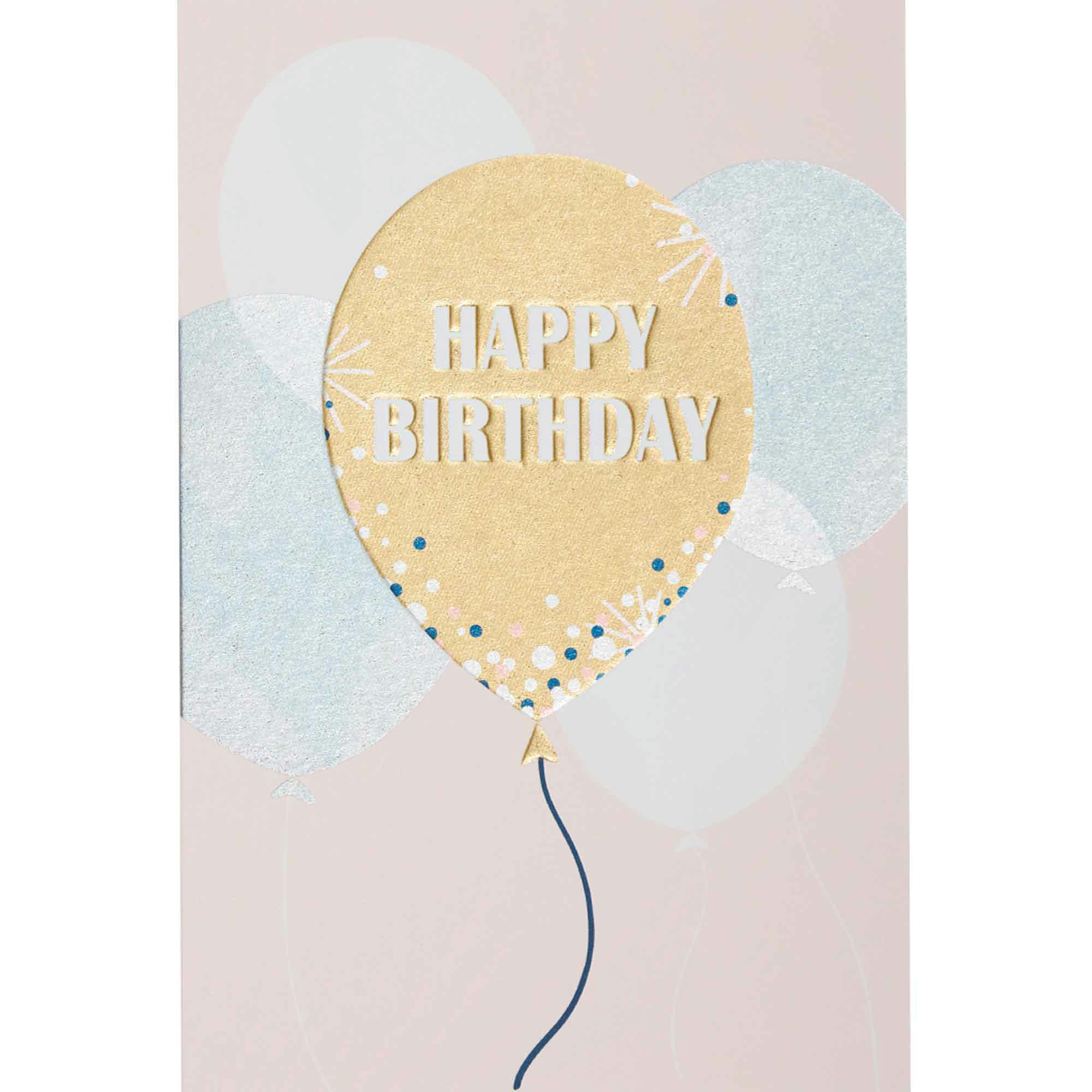- Carte happy birthday ballon doré