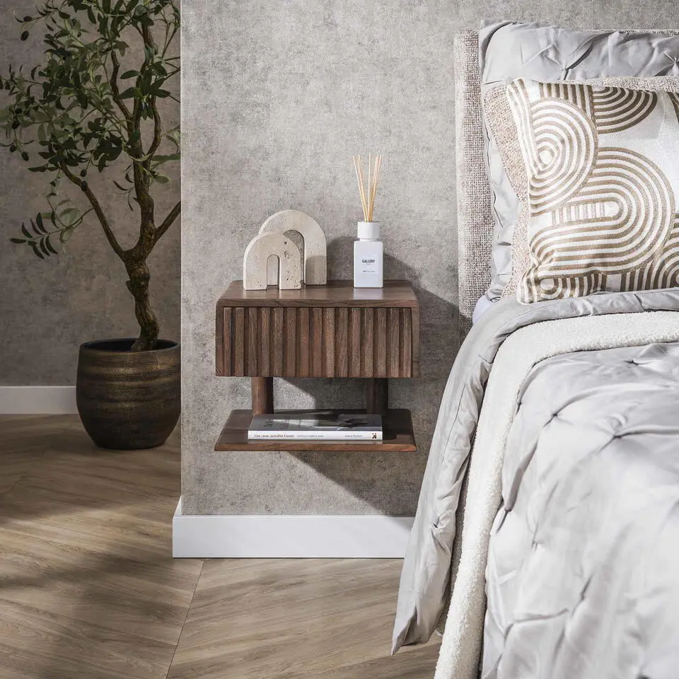 Nachtkastje Bruin Acaciahout - 35x35x27cm - Carve