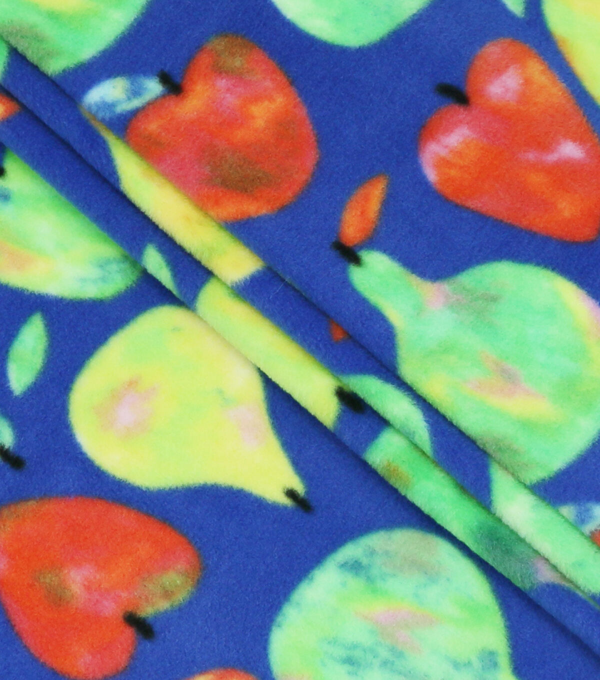 Home Grown Fruits on Blue Anti Pill Fleece Fabric