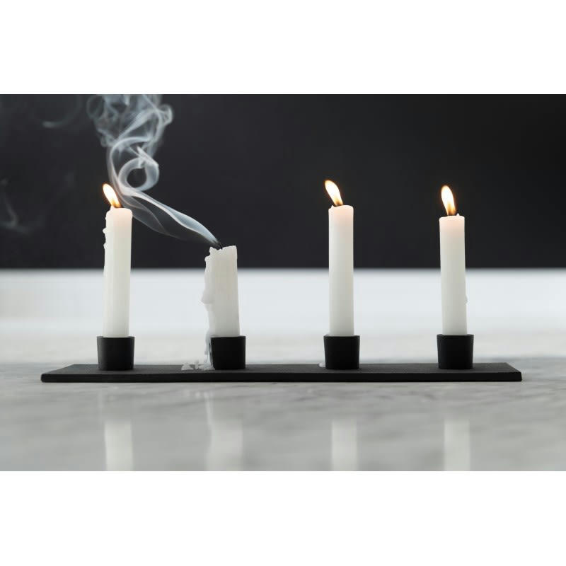 MÉTAL - Chandelier 4 parties métal mat noir L40,5cm