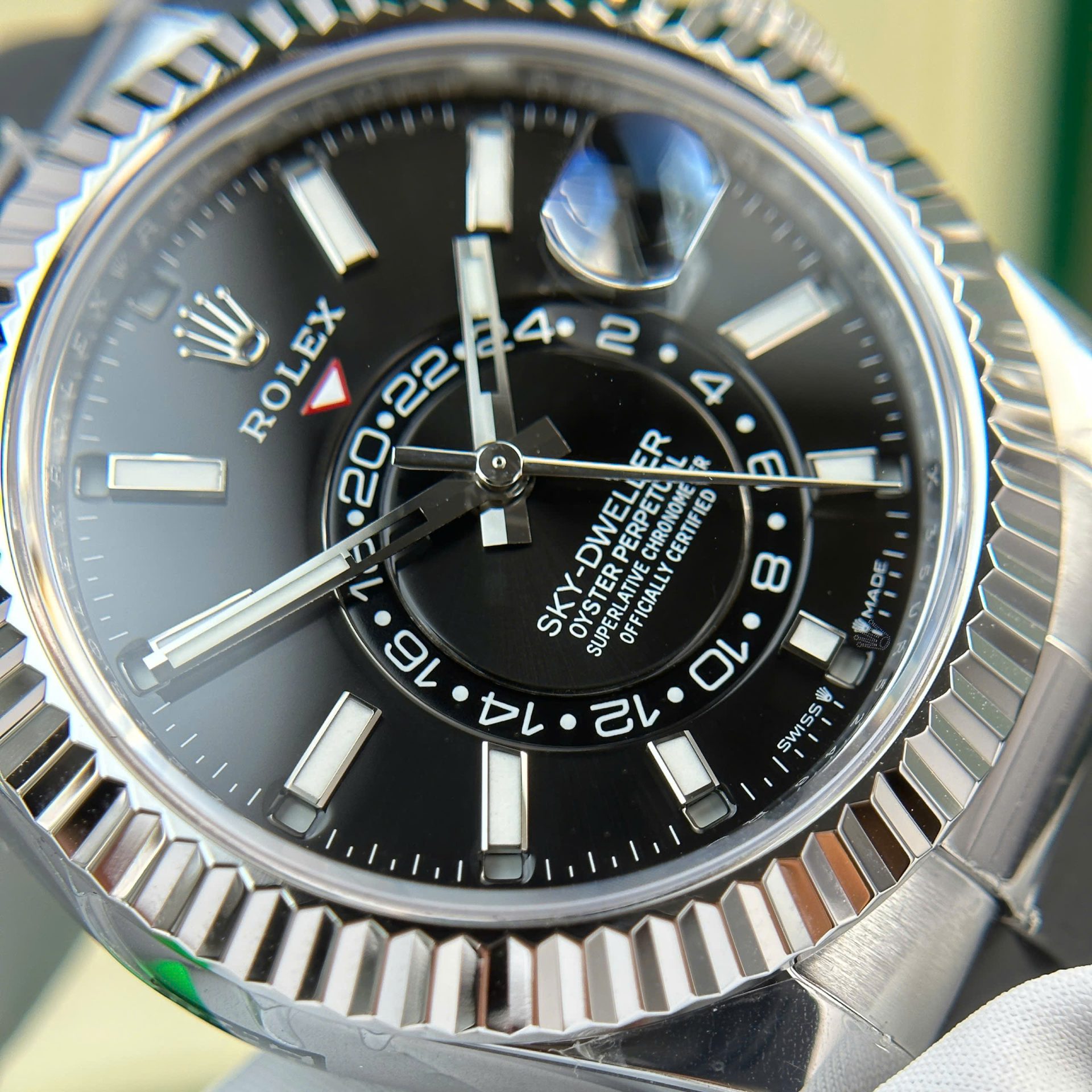 Rolex Sky-Dweller 904L Steel Black Dial 42mm Oysterflex Super Clone