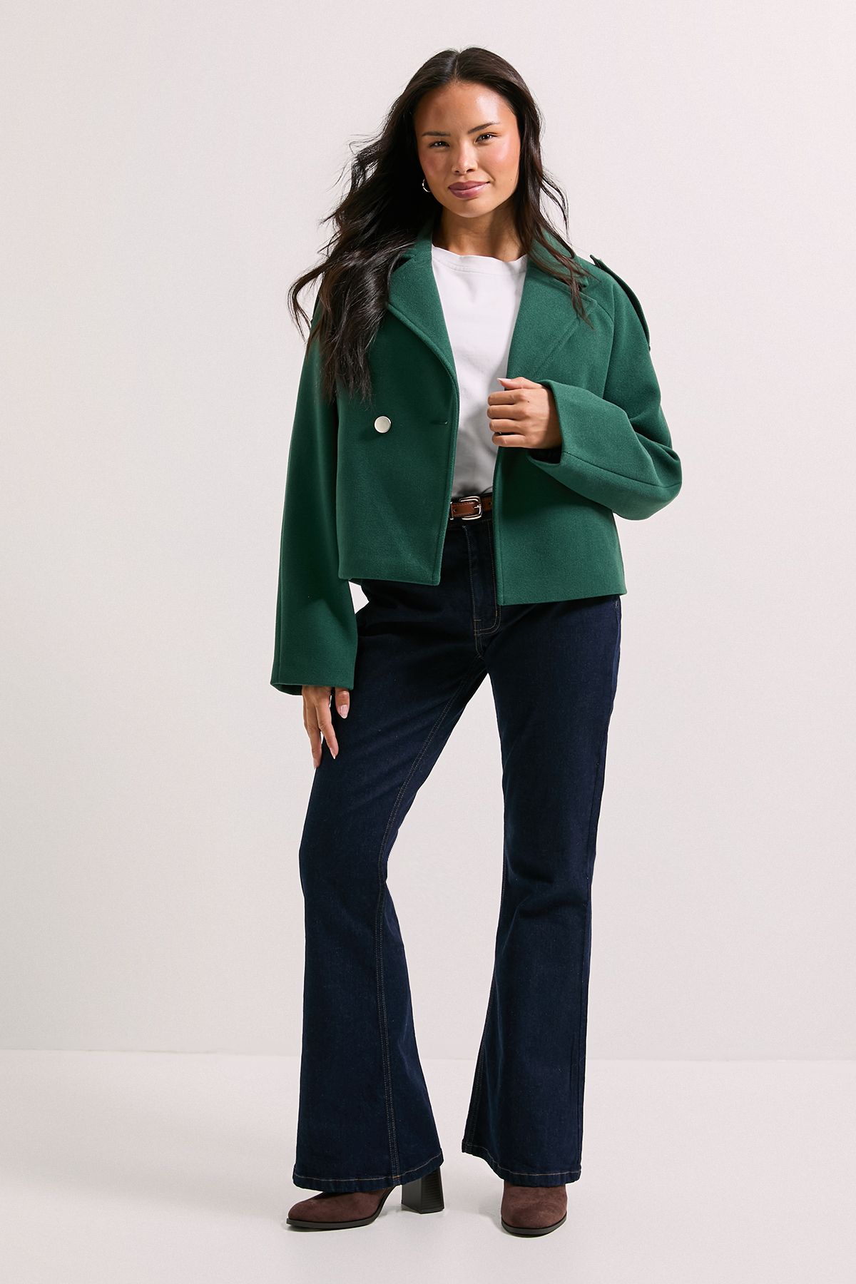 Dorothy Perkins Short Faux Wool Trench Jacket
