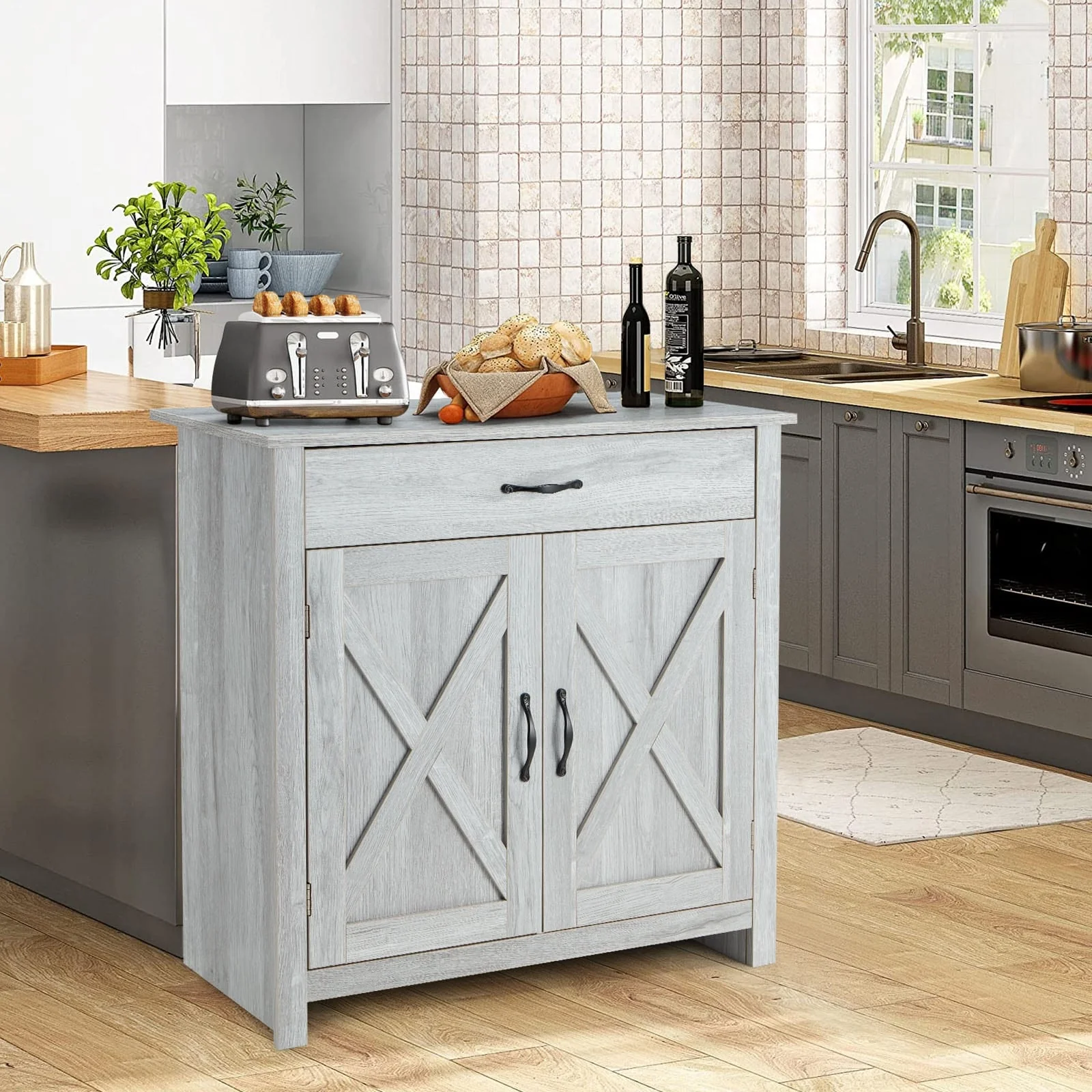 AVAWING Kitchen Sideboard Buffet Cabinet Entryway Cupboard Server