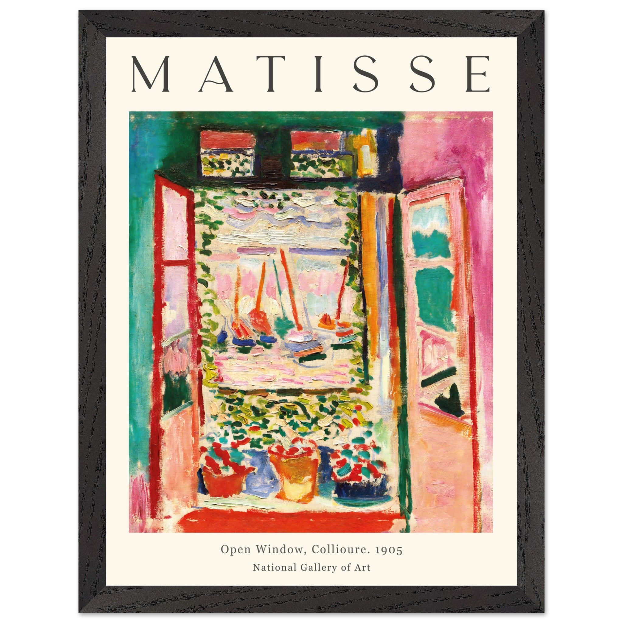 Artfulprints Poster met Lijst Matisse - Open window collioure 1905  - 30x40 cm - Meerkleurig