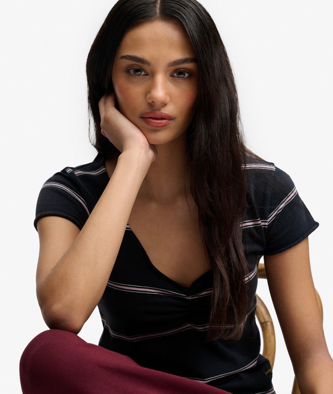 Athletic Essentials Gathered Pattern Top