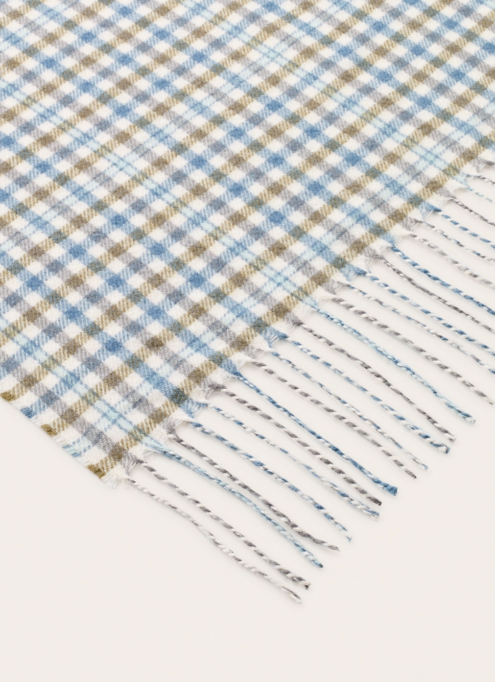 PLAID EN LAINAGE à CARREAUX TISSÉS BLEU