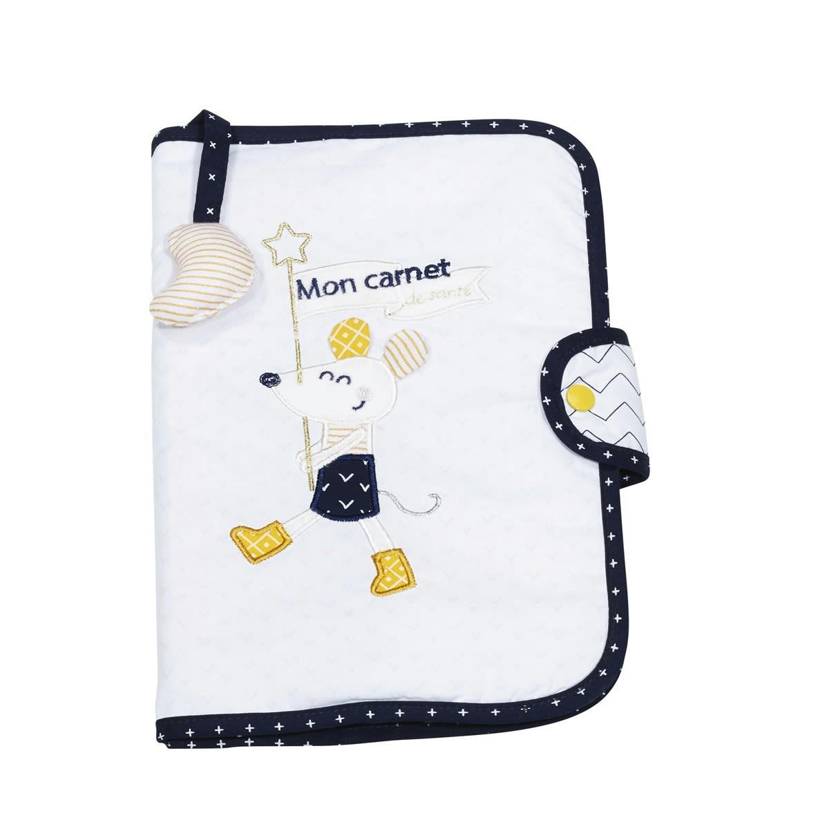 HELLO - Protege Carnet De Sante en coton blanc