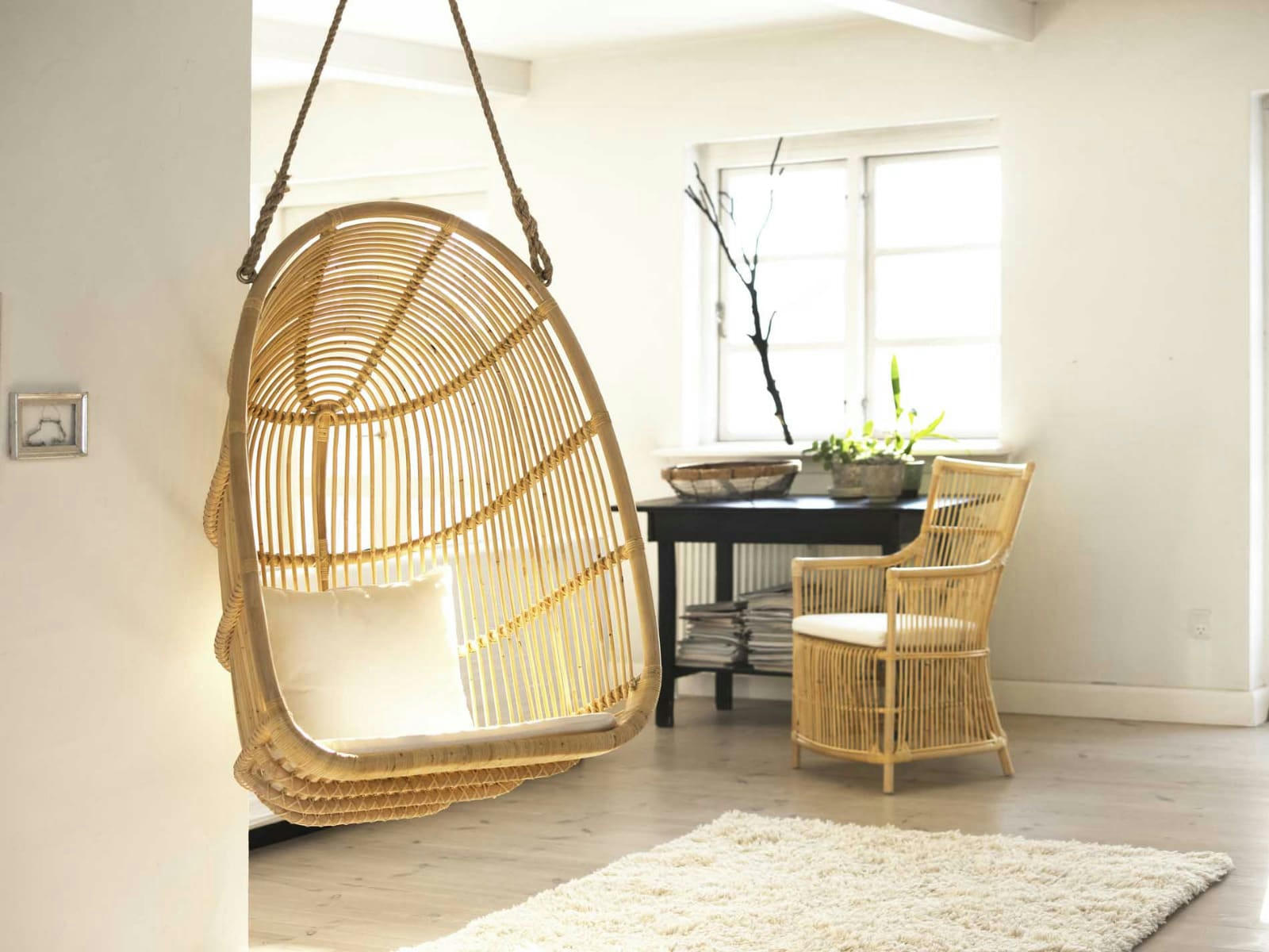 RENOIR - Fauteuil suspendu en rotin naturel