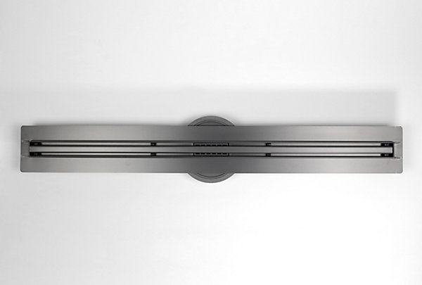 Caniveau de douche en Acier inox avec Siphon évacuation, Drain de cabine de douche avec Filtre anti-odeurs, Métal, FlexM03, 100cm