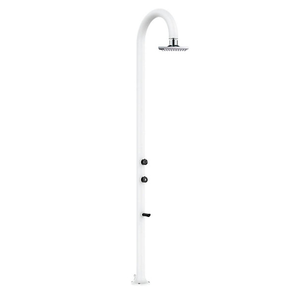 Douche blanche en alu avec LED eau chaudefroide et lavepieds