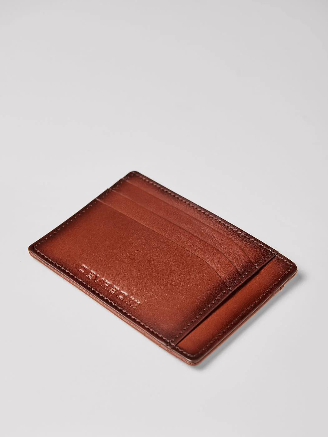 Porte-cartes en cuir patiné