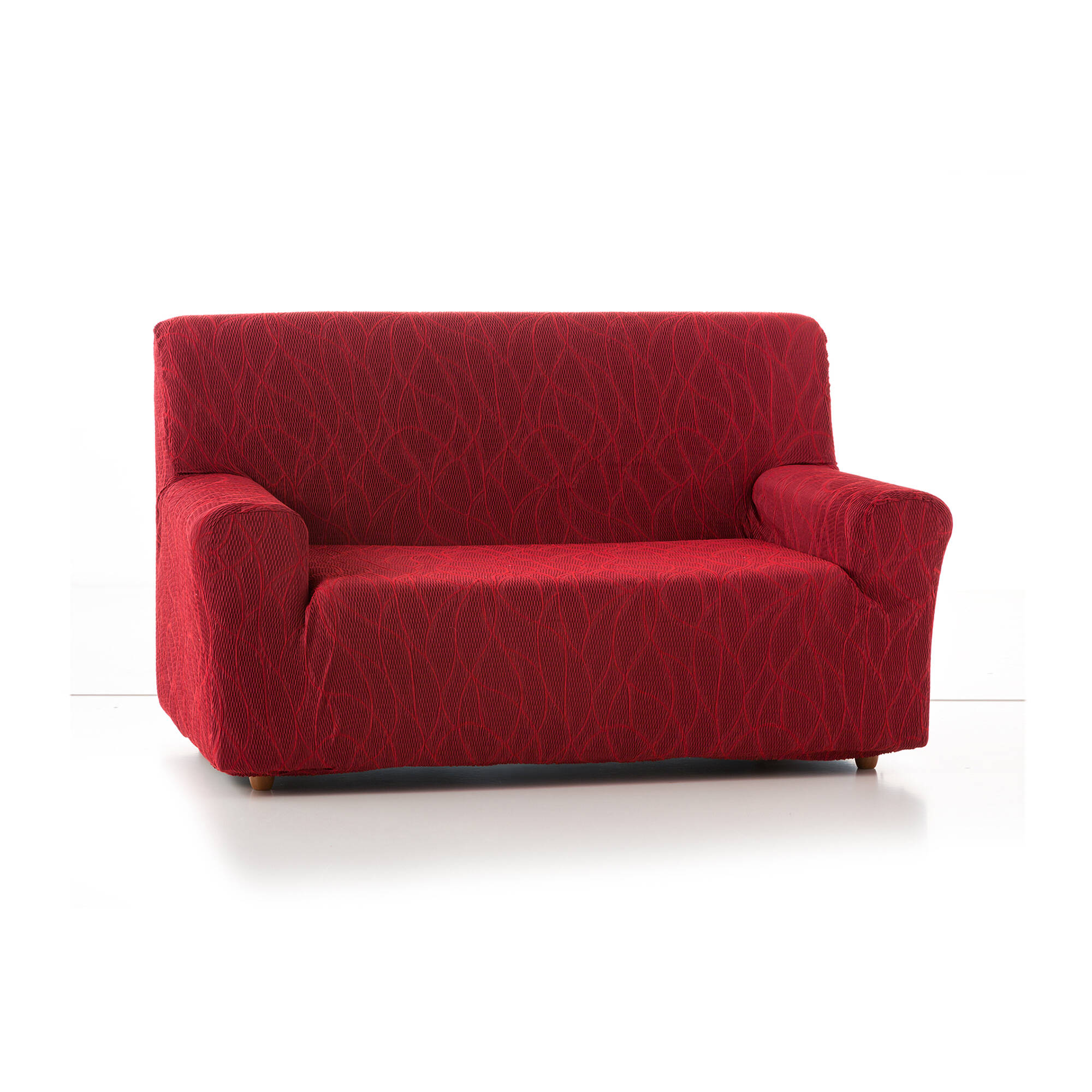 Housse extensible motif jacquard "serpentins" pour fauteuil et canapé