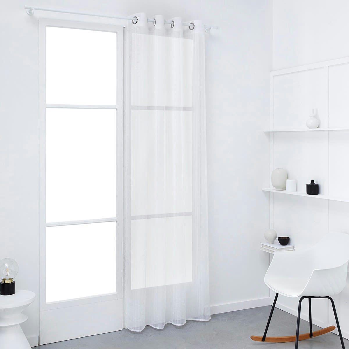 - Voilage en Polyester Blanc 135x240 cm