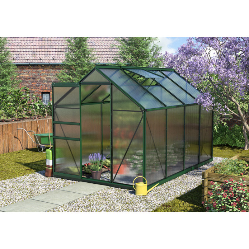 Serre en polycarbonate Calypso verte 5,8 m² VITAVIA