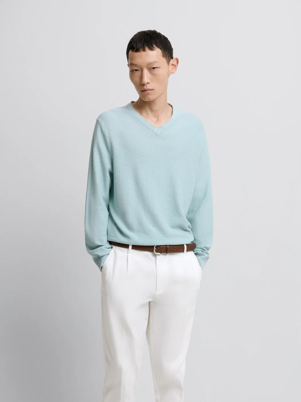 Pull col V en coton bio