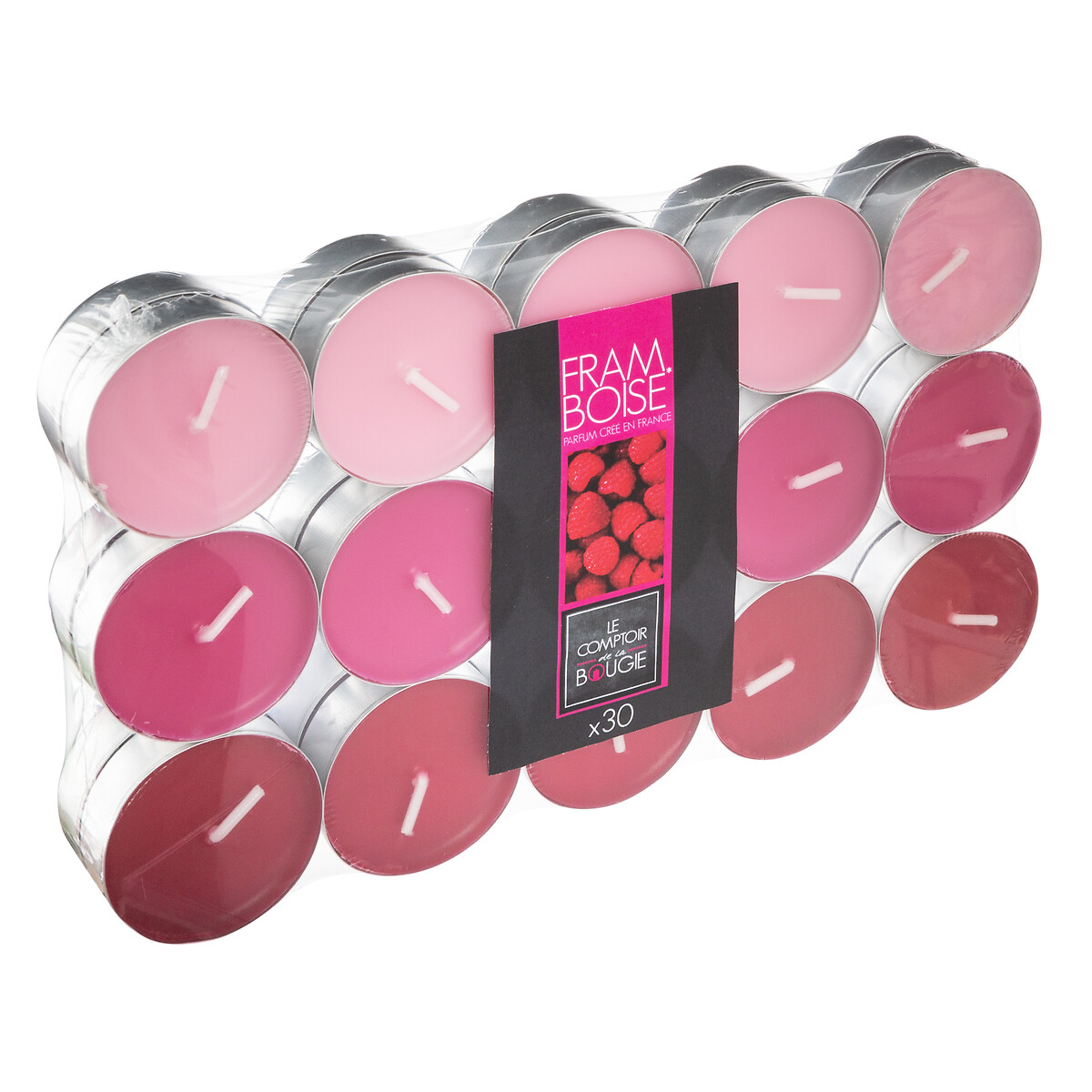 Set of 30 scented candles Raspberry, 350g
