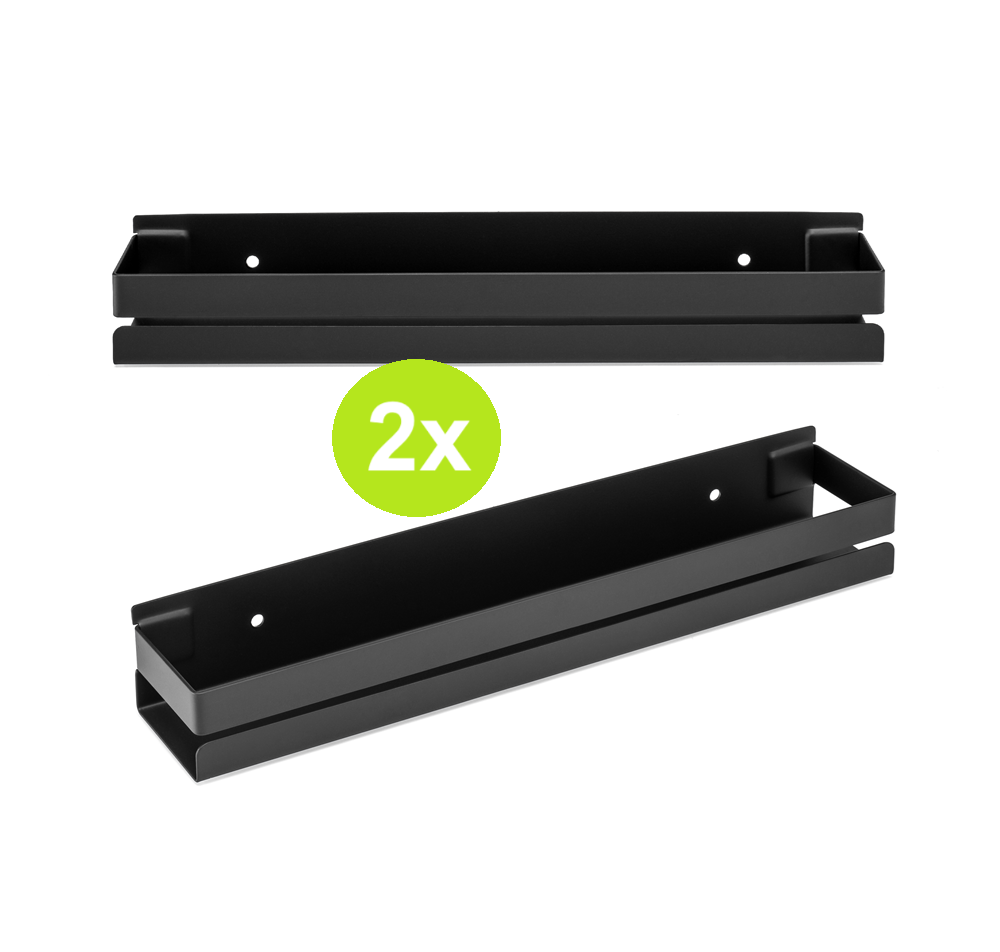 XIVADA Doucherek - Boren - 31 cm - Industrieel - Rvs - Zwart - 2 stuks