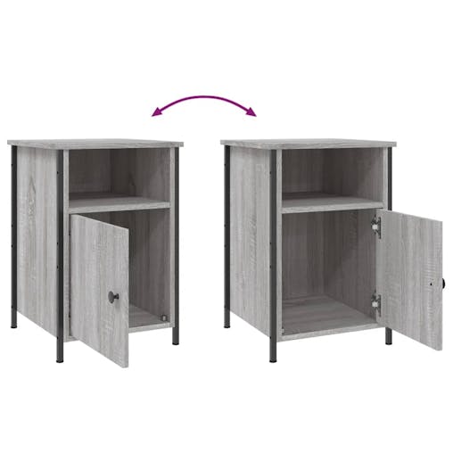 NNEVL Bedside Cabinets 2 pcs Grey Sonoma 40x42x60 cm Engineered Wood