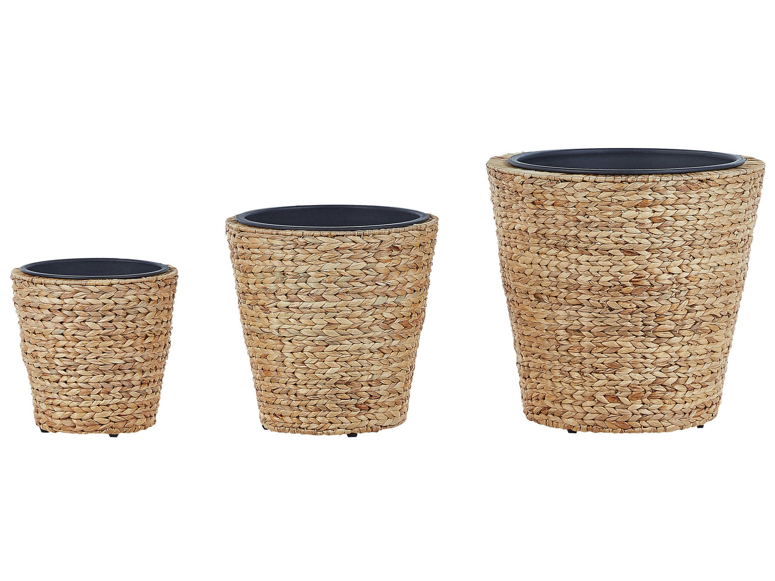 PLAKA - Pots et Vases en rotin beige H28 37 47