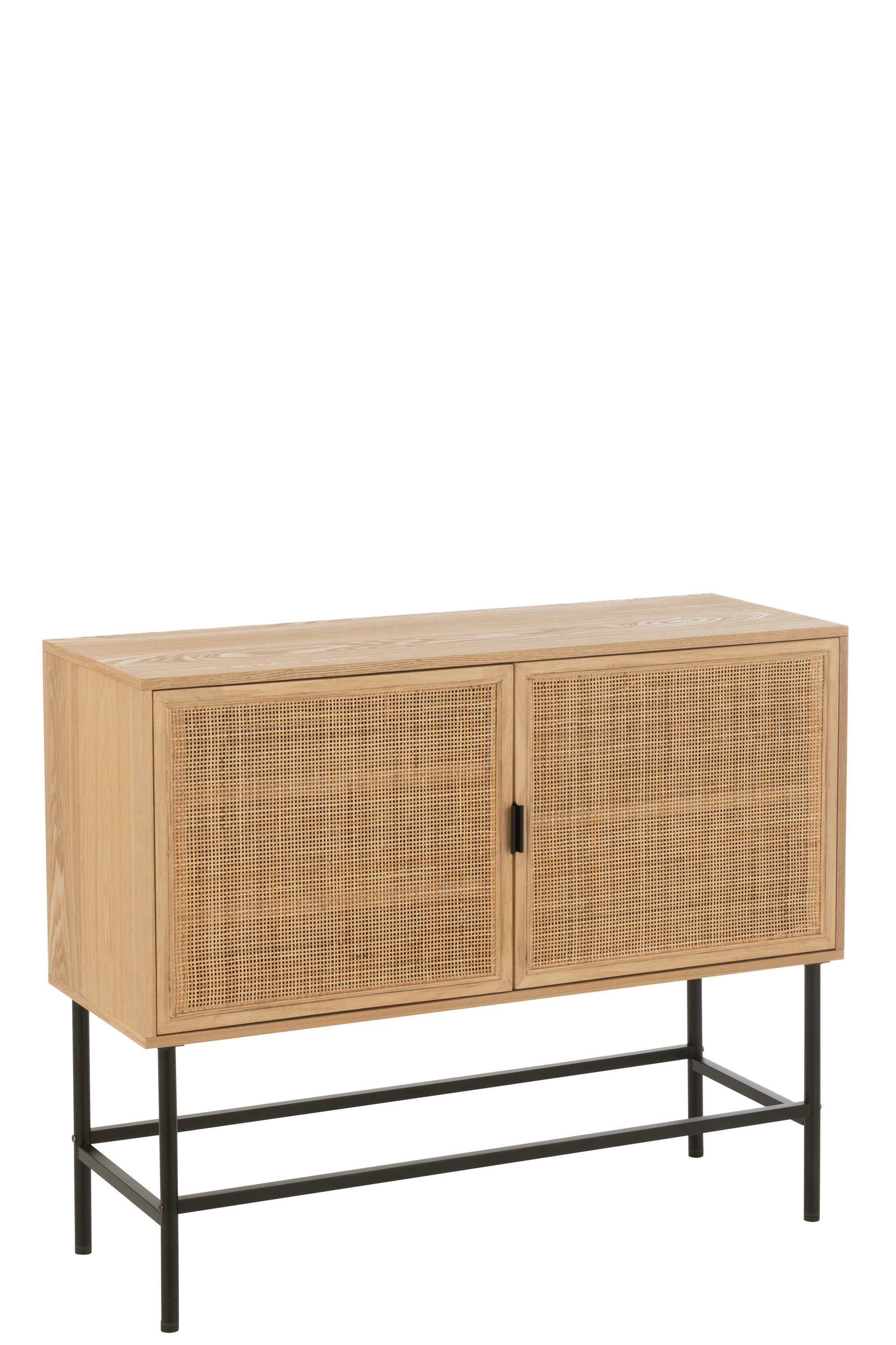 J-Line kast Vierkant - metaal - naturel/zwart - small