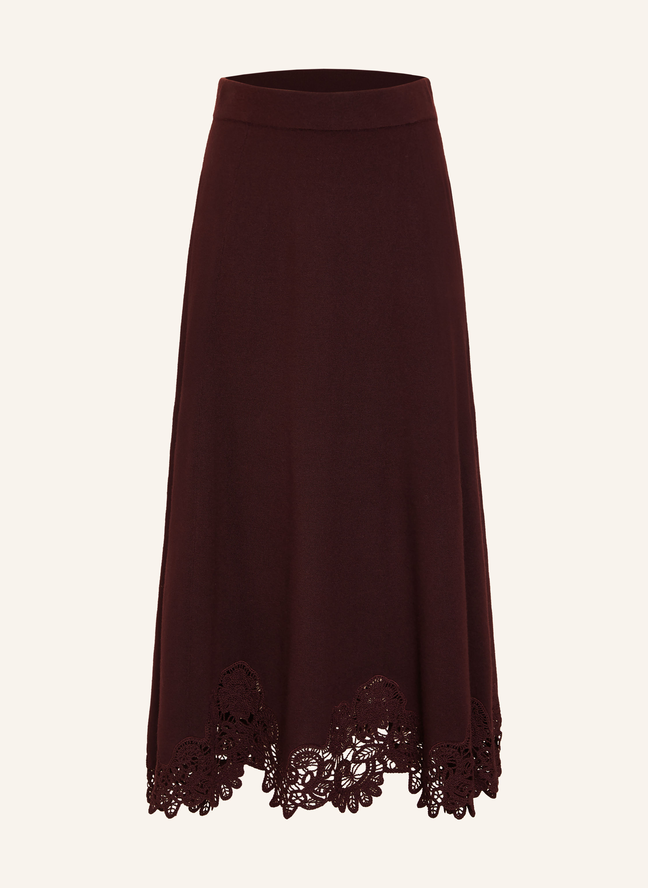 ZIMMERMANN Strickrock VALIANT aus Merinowolle mit Spitze