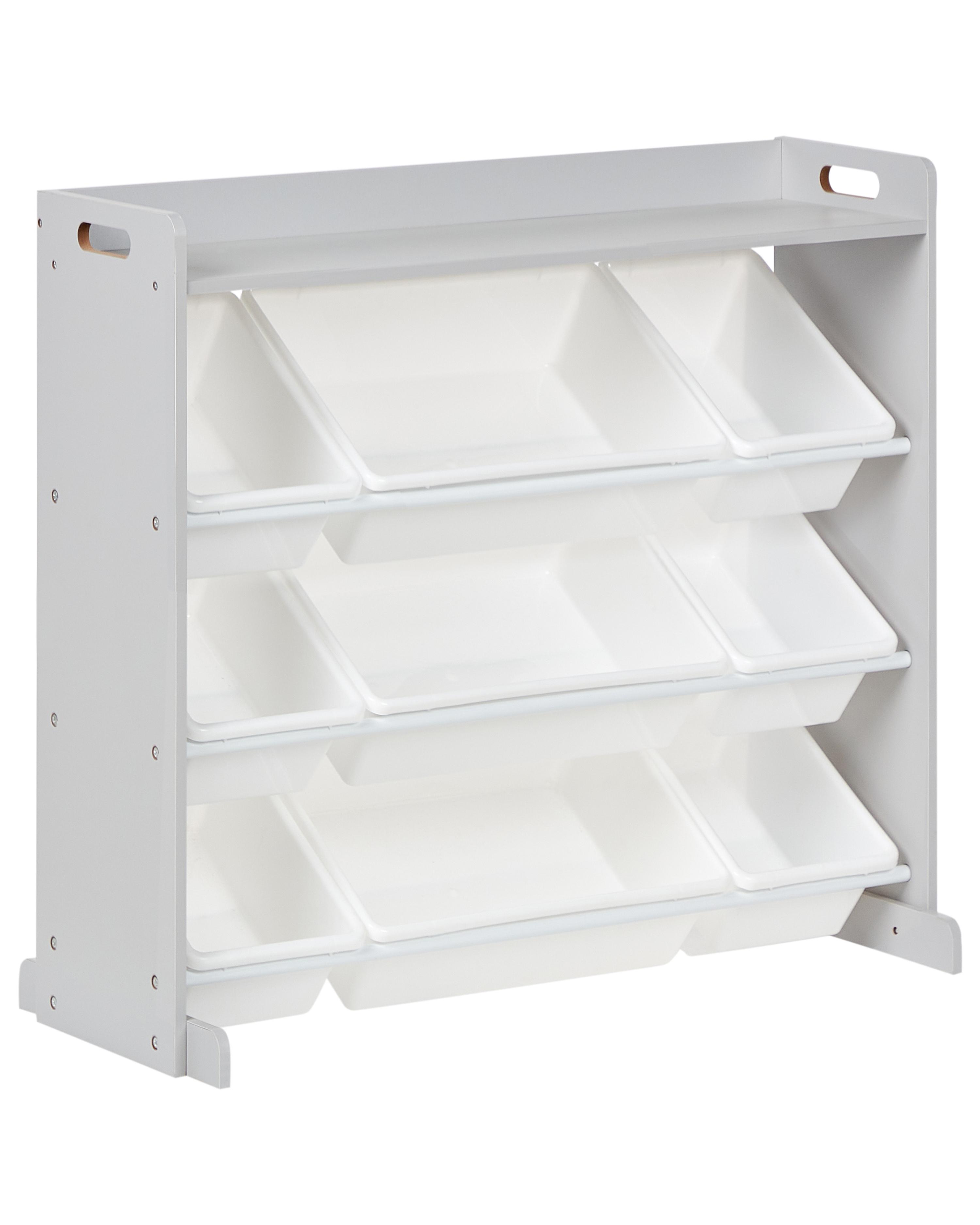 Shelf with 9 Storage Boxes COLLIE 78 cm Grey