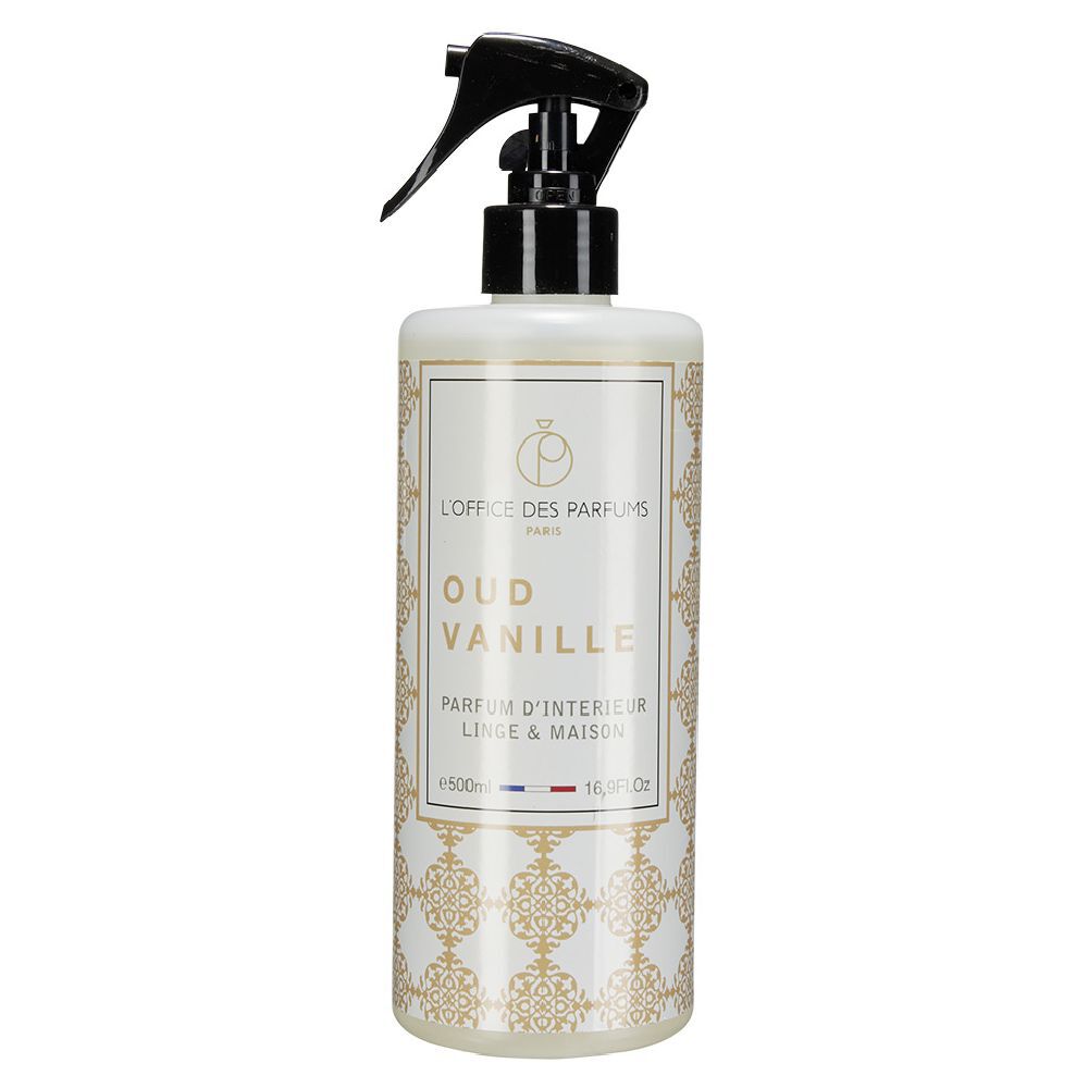 Parfum d'intérieur linge et maison senteur Oud vanille 500 ml
