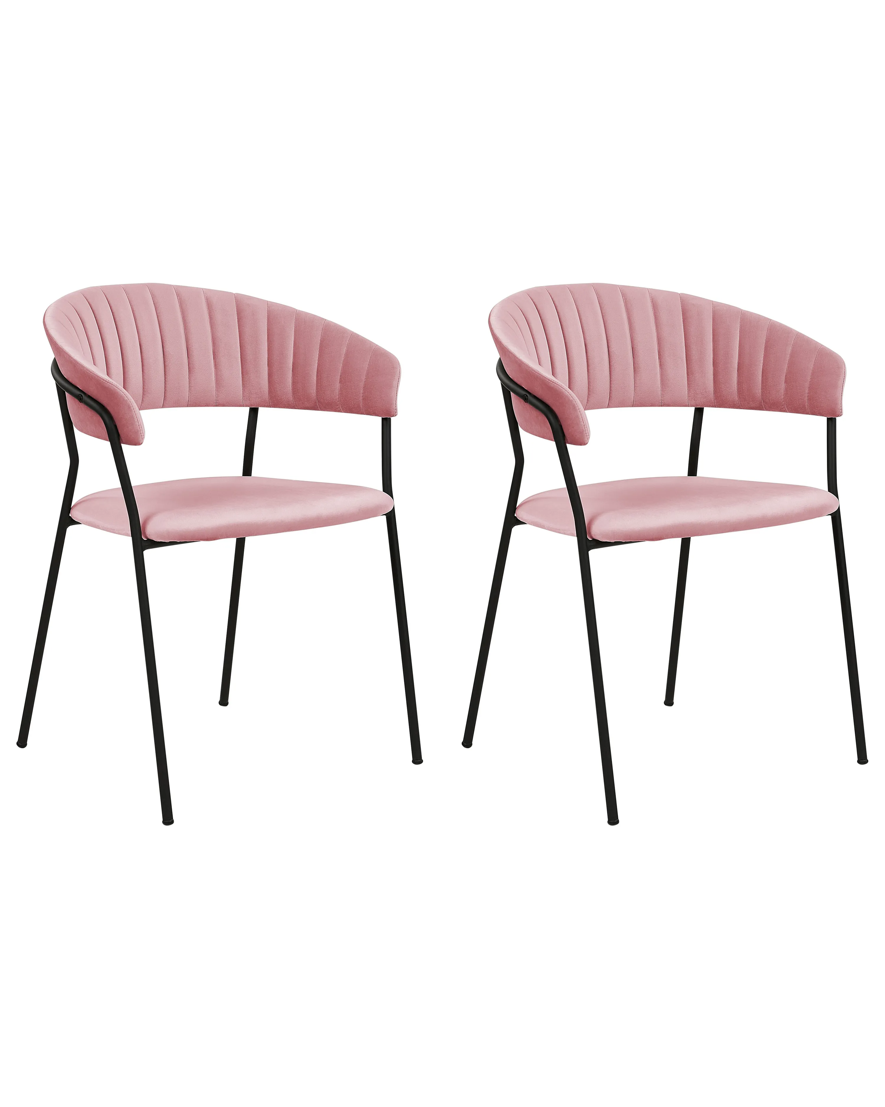 Set of 2 Dining Chairs MARIPOSA Velvet Pink