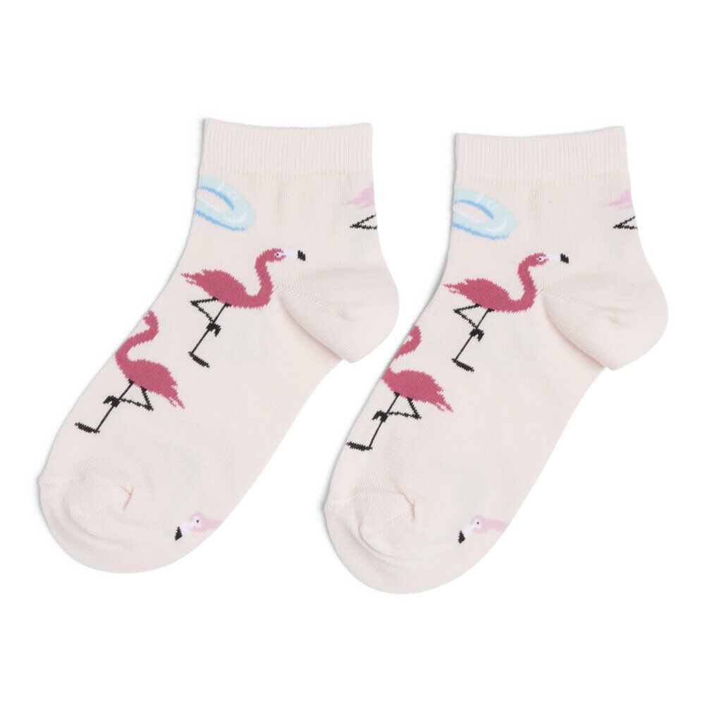 Chaussettes originales basses motif flamant rose - T36/40