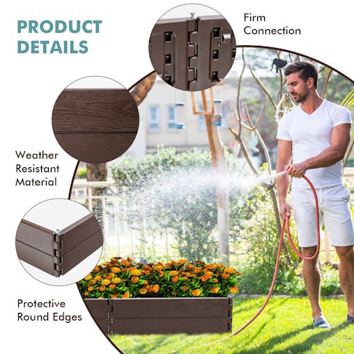NNECW Raised Garden Bed with 2 Configurations of Rectangular and Hexagon