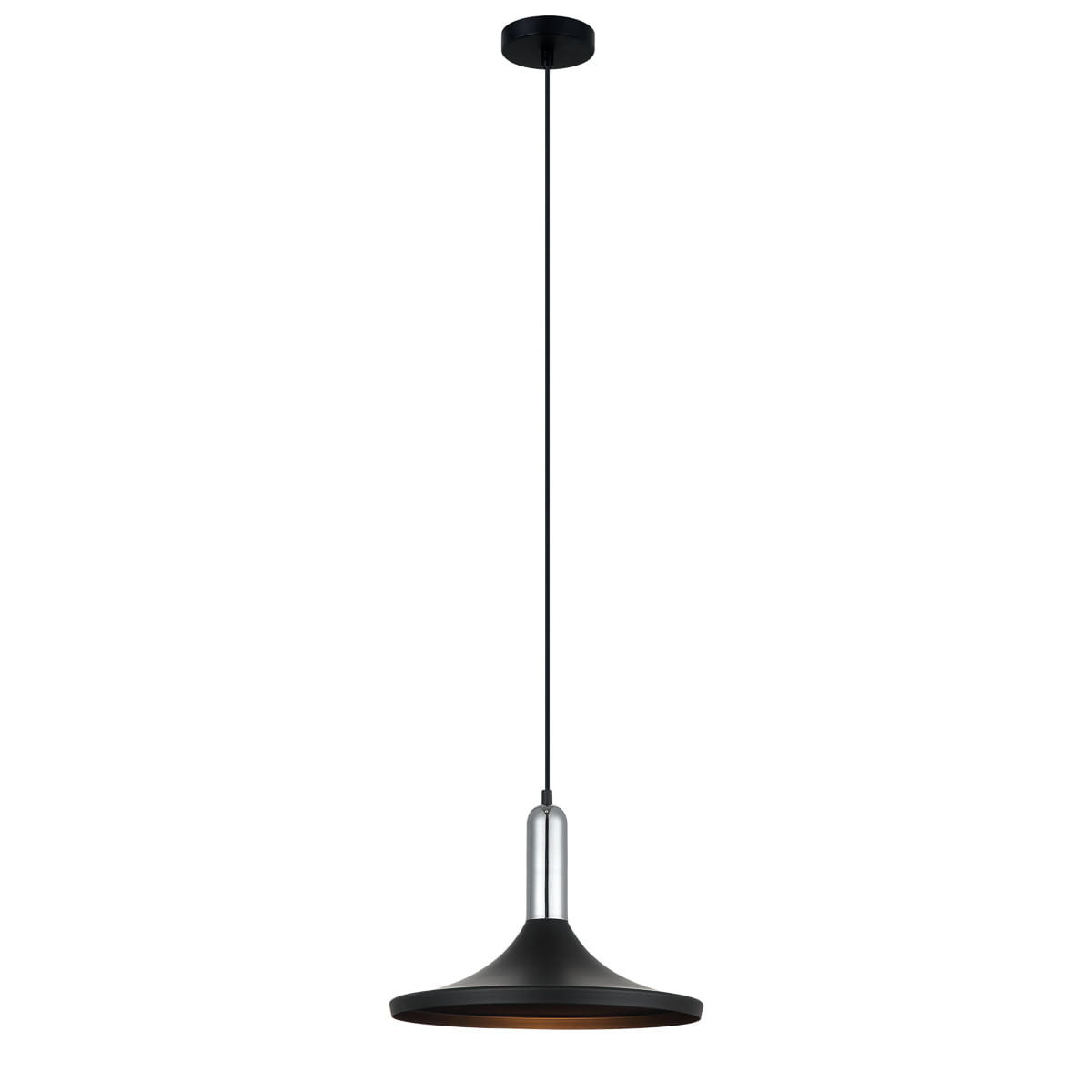 Lampa wisząca czarna Lusty 1xE27x60W wym: 110x36x36 cm Italux