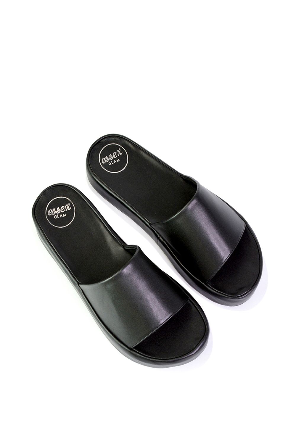 XY London Co Co' Slip on Low Wedge Platform Flat Sandal Slides