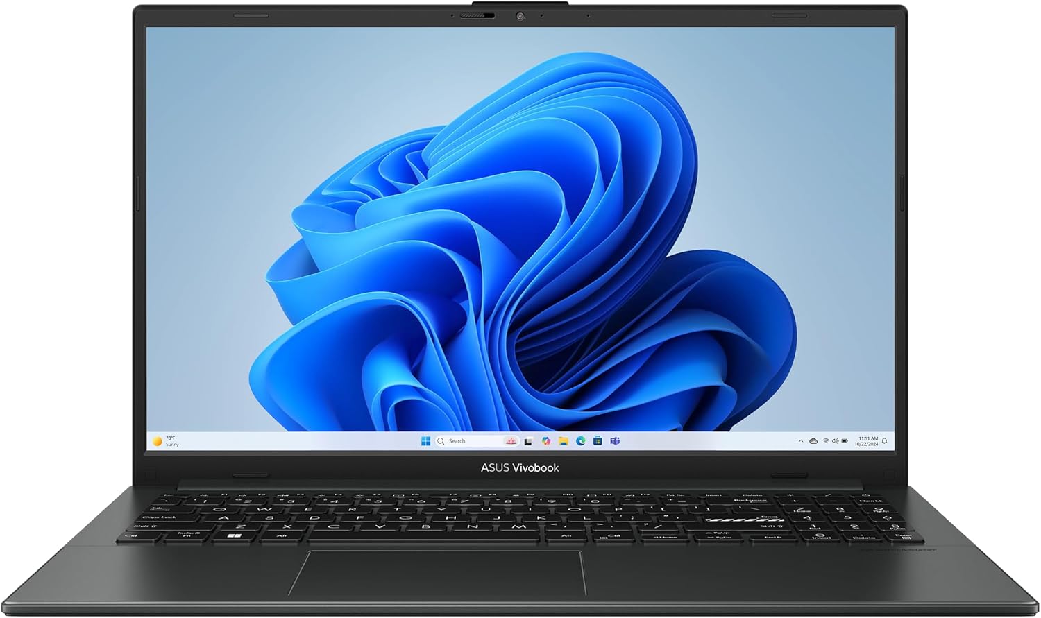 ASUS Vivobook Go 15.6” FHD Slim Laptop  AMD Ryzen 3 7320U Quad Core Processor  8GB DDR5 RAM  256GB SSD  Windows 11 Home  Fast Charging  Webcam Shield  Military Grade Durability  Black  E1504FA-AB34