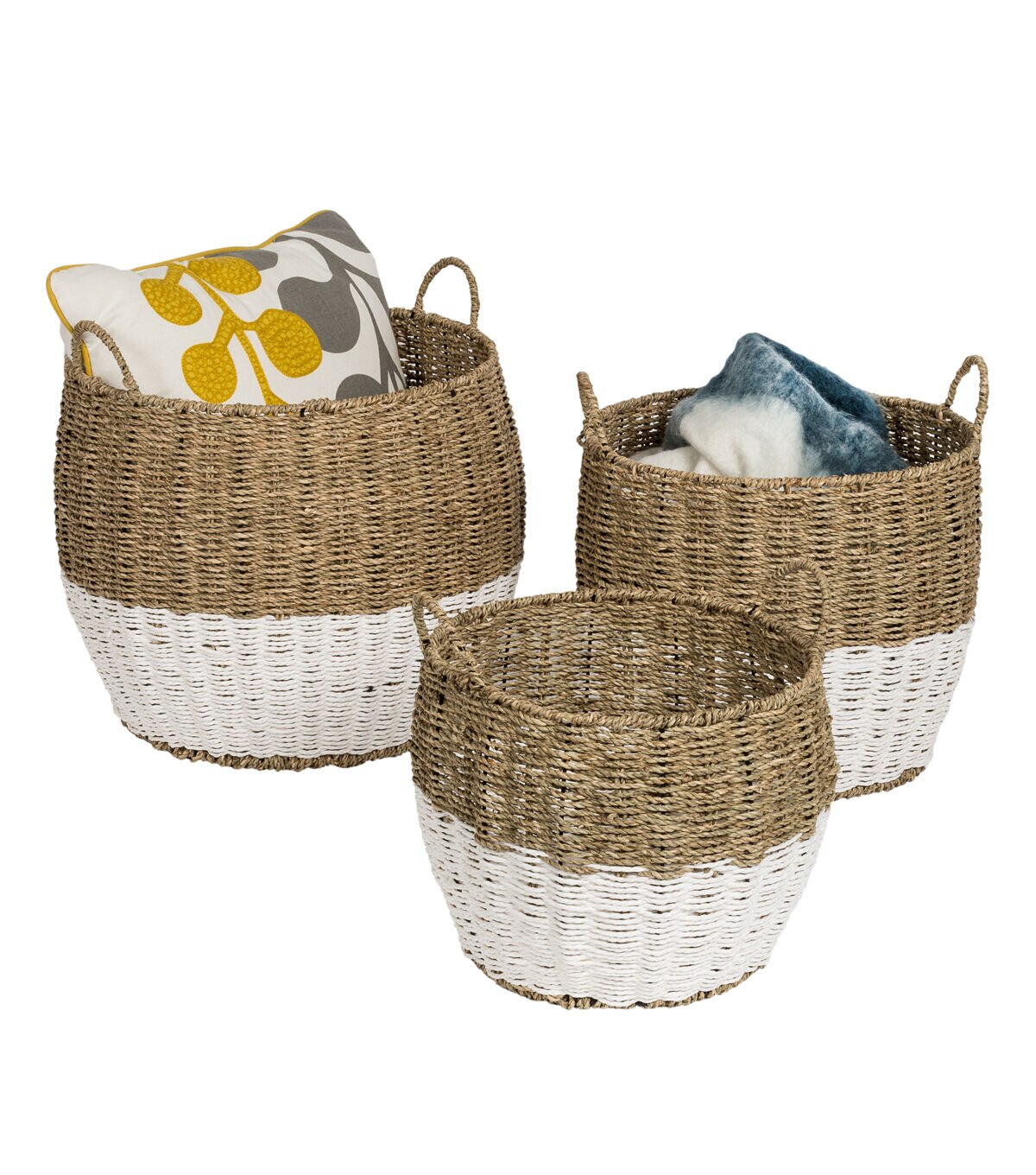 Honey Can Do 16 Seagrass Round Nesting Baskets 3ct