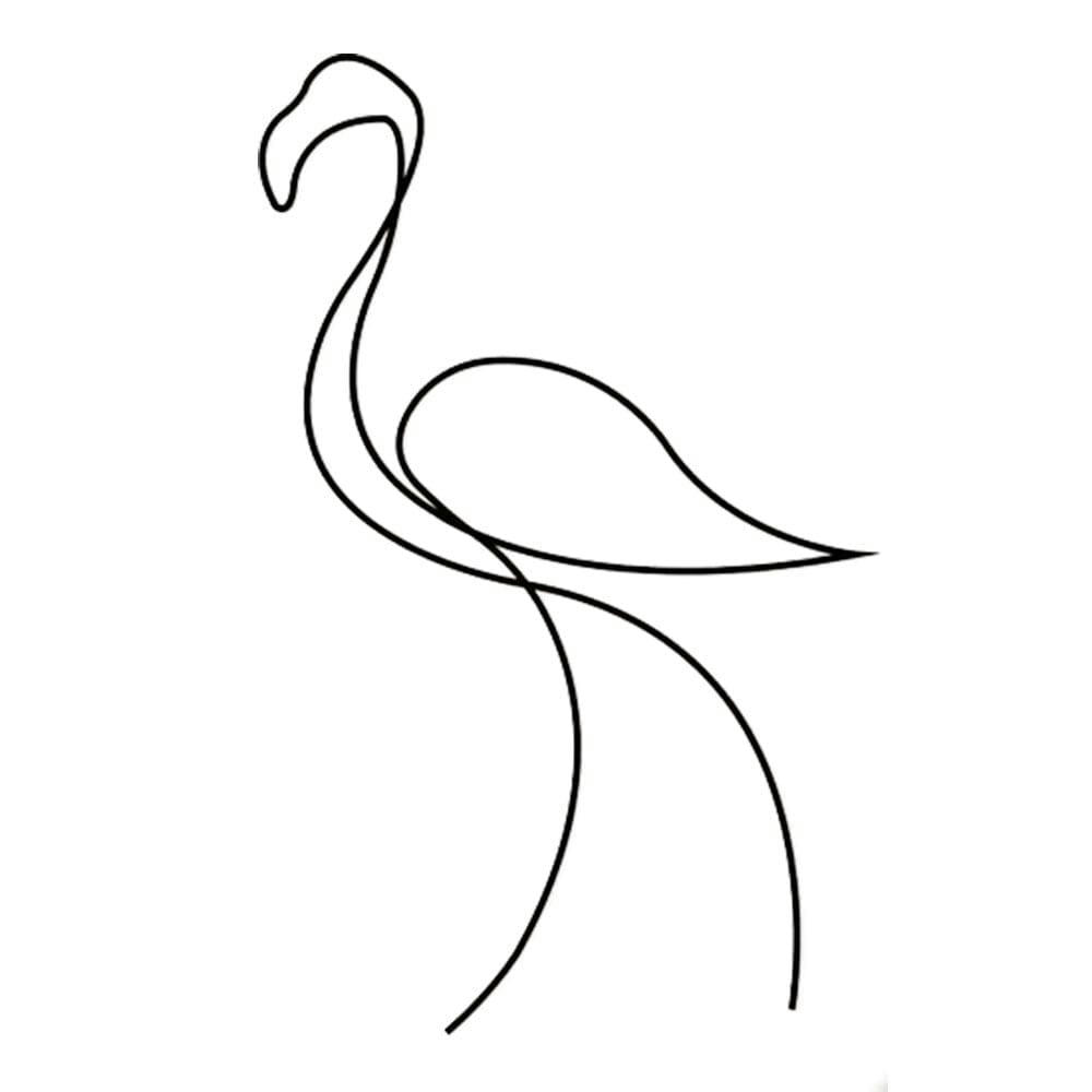 MINIMALISTE - Décoration murale flamingo en métal noir 29x45 cm
