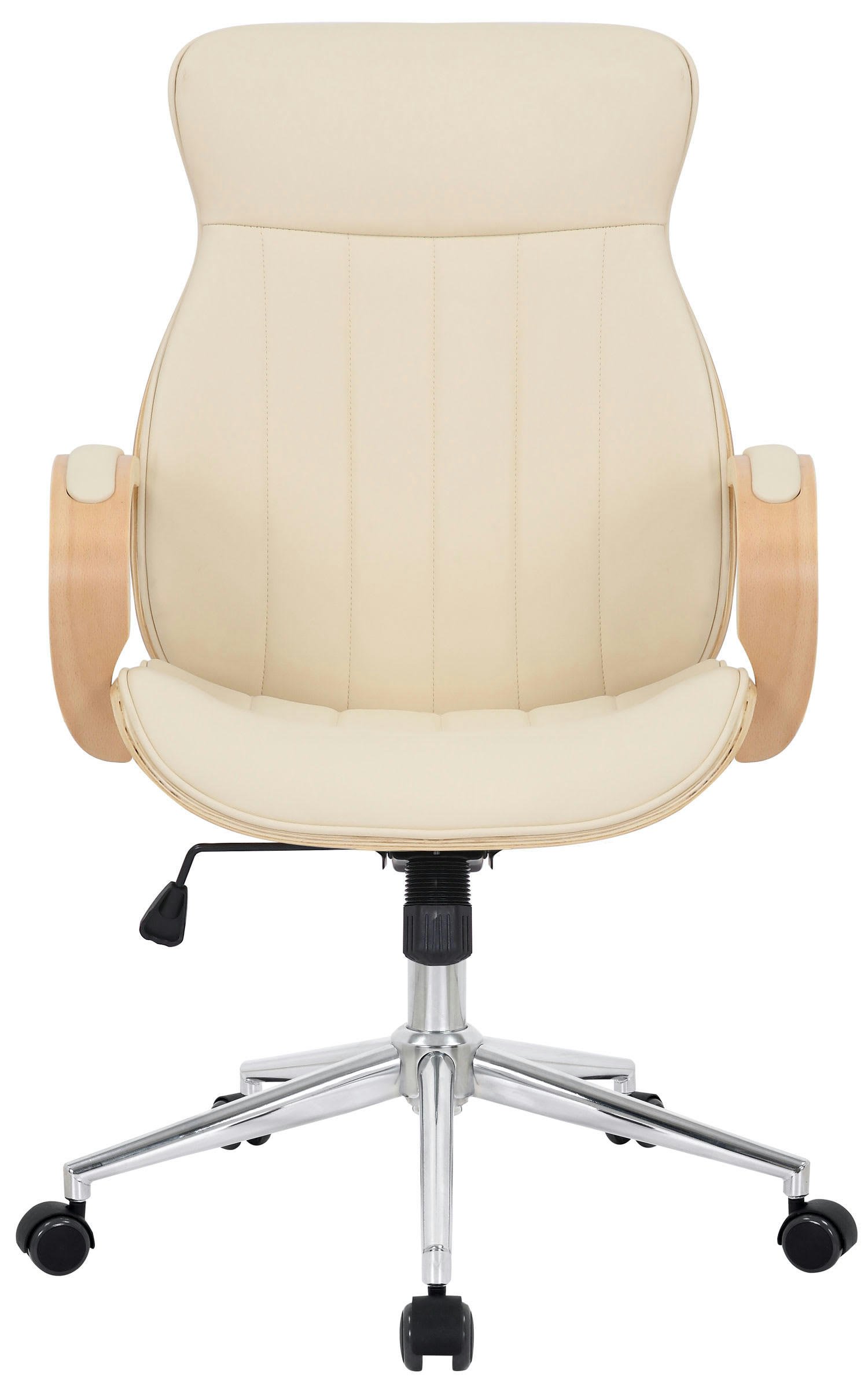 MELILLA - Chaise de bureau réglable en similicuir Nature / Crème
